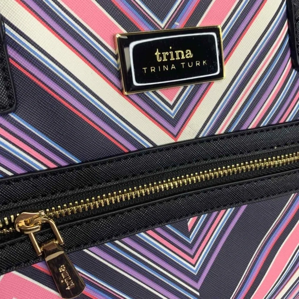 Trina Turk Chevron Print Tote  w/ Crossbody Strap NWT MSRP $148